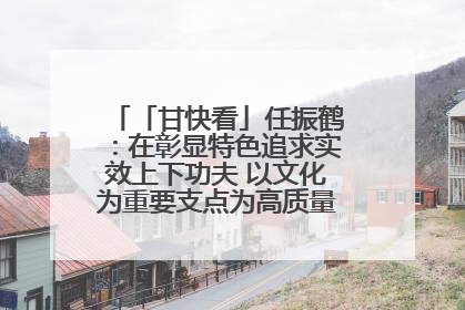 「甘快看」任振鹤：在彰显特色追求实效上下功夫 以文化为重要支点为高质量发展增添动能