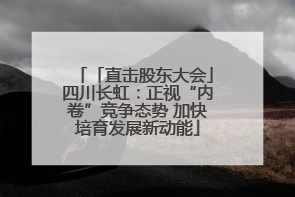 「直击股东大会」四川长虹：正视“内卷”竞争态势 加快培育发展新动能