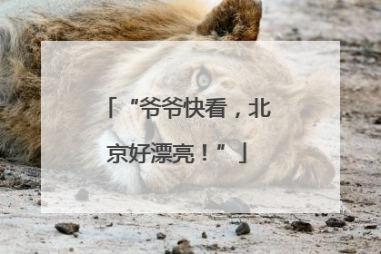 “爷爷快看，北京好漂亮！”