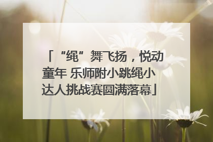 “绳”舞飞扬，悦动童年 乐师附小跳绳小达人挑战赛圆满落幕