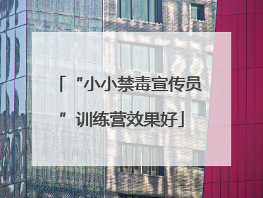 “小小禁毒宣传员”训练营效果好