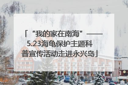 “我的家在南海”——5.23海龟保护主题科普宣传活动走进永兴岛