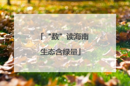 “数”读海南生态含绿量
