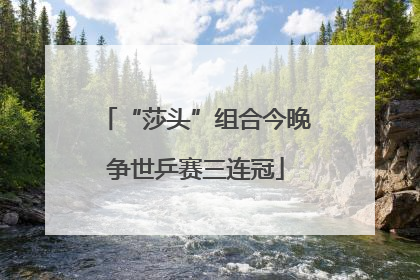 “莎头”组合今晚争世乒赛三连冠