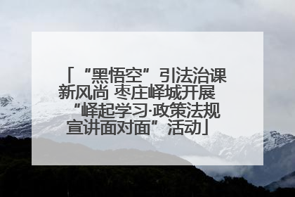 “黑悟空”引法治课新风尚 枣庄峄城开展“峄起学习·政策法规宣讲面对面”活动