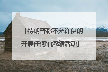 特朗普称不允许伊朗开展任何铀浓缩活动