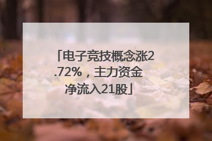 电子竞技概念涨2.72%，主力资金净流入21股