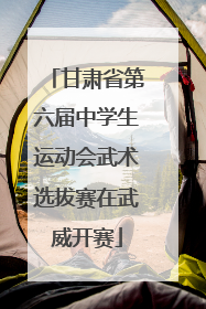 甘肃省第六届中学生运动会武术选拔赛在武威开赛