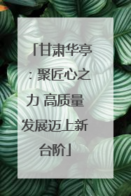 甘肃华亭：聚匠心之力 高质量发展迈上新台阶