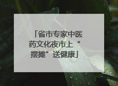 省市专家中医药文化夜市上“摆摊”送健康