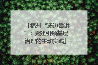 福州“汤边攀讲”：党建引领基层治理的生动实践