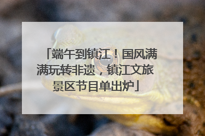 端午到镇江！国风满满玩转非遗，镇江文旅景区节目单出炉