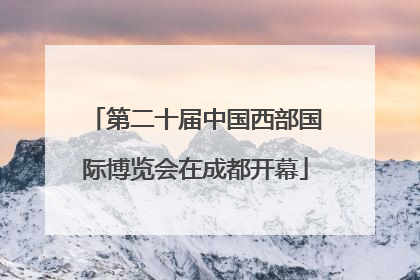 第二十届中国西部国际博览会在成都开幕