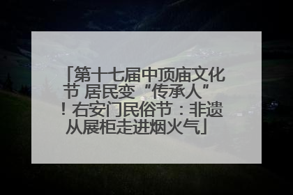 第十七届中顶庙文化节 居民变“传承人”！右安门民俗节：非遗从展柜走进烟火气