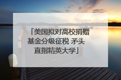 美国拟对高校捐赠基金分级征税 矛头直指精英大学
