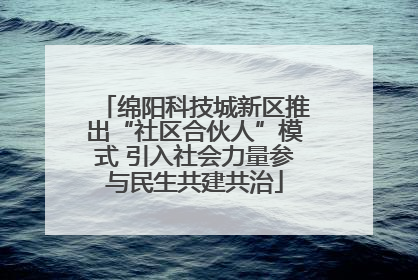 绵阳科技城新区推出“社区合伙人”模式 引入社会力量参与民生共建共治