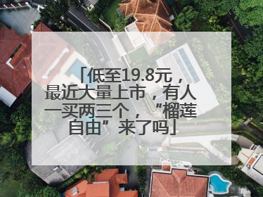 低至19.8元，最近大量上市，有人一买两三个，“榴莲自由”来了吗