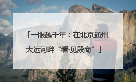 一眼越千年：在北京通州大运河畔“看·见殷商”
