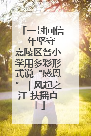 一封回信一年坚守 嘉陵区各小学用多彩形式说“感恩”｜风起之江 扶摇直上