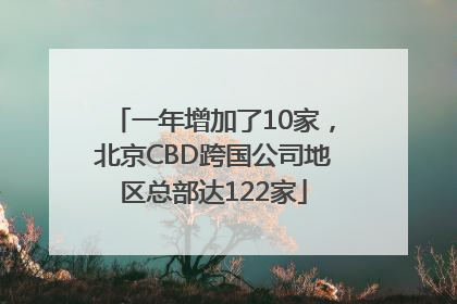 一年增加了10家，北京CBD跨国公司地区总部达122家