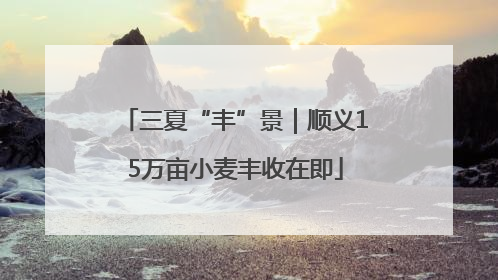 三夏“丰”景｜顺义15万亩小麦丰收在即