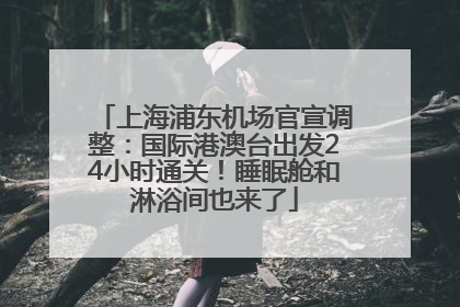 上海浦东机场官宣调整：国际港澳台出发24小时通关！睡眠舱和淋浴间也来了