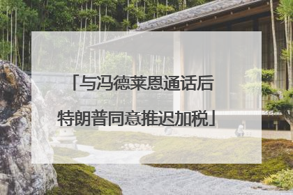 与冯德莱恩通话后 特朗普同意推迟加税