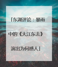 东湖评论：暴雨中的《大江东去》演出为何感人