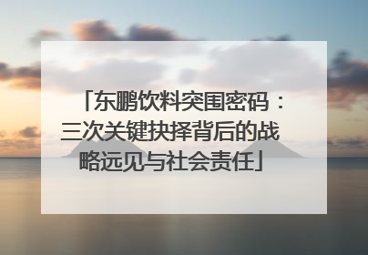东鹏饮料突围密码：三次关键抉择背后的战略远见与社会责任