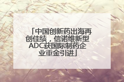 中国创新药出海再创佳绩，信诺维新型ADC获国际制药企业重金引进