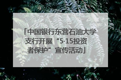 中国银行东营石油大学支行开展“5·15投资者保护”宣传活动