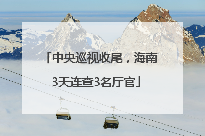中央巡视收尾，海南3天连查3名厅官