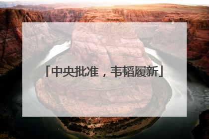 中央批准，韦韬履新