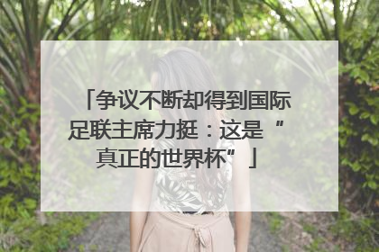 争议不断却得到国际足联主席力挺：这是“真正的世界杯”