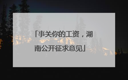 事关你的工资，湖南公开征求意见