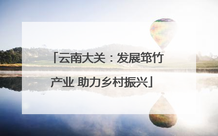 云南大关：发展筇竹产业 助力乡村振兴