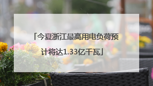 今夏浙江最高用电负荷预计将达1.33亿千瓦
