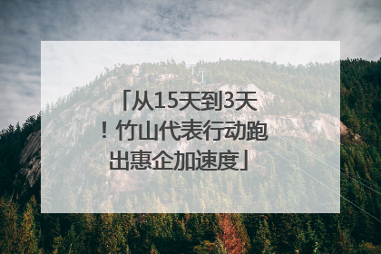 从15天到3天！竹山代表行动跑出惠企加速度