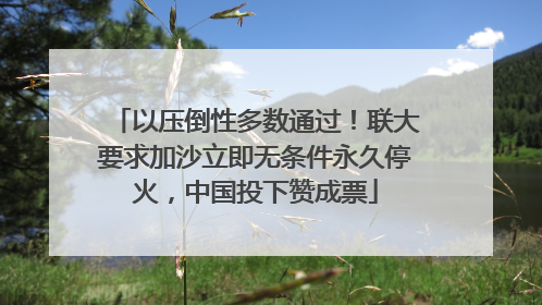 以压倒性多数通过！联大要求加沙立即无条件永久停火，中国投下赞成票