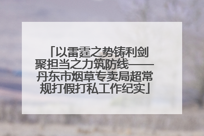 以雷霆之势铸利剑 聚担当之力筑防线——丹东市烟草专卖局超常规打假打私工作纪实