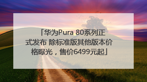 华为Pura 80系列正式发布 除标准版其他版本价格曝光，售价6499元起