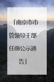 南京市市管领导干部任前公示通告