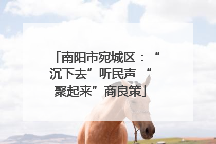 南阳市宛城区：“沉下去”听民声 “聚起来”商良策