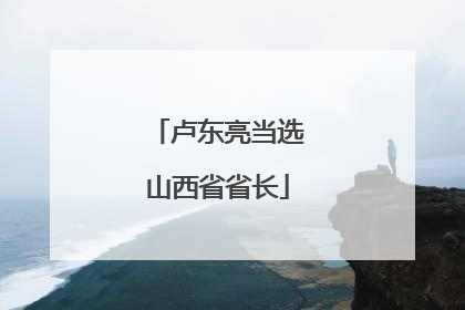 卢东亮当选山西省省长