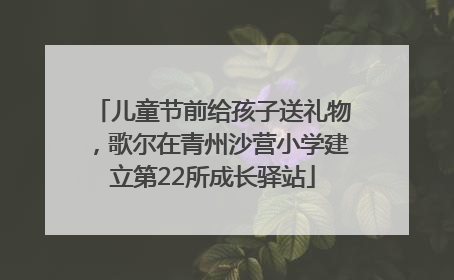 儿童节前给孩子送礼物，歌尔在青州沙营小学建立第22所成长驿站