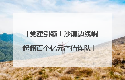 党建引领！沙漠边缘崛起超百个亿元产值连队