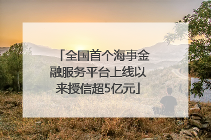 全国首个海事金融服务平台上线以来授信超5亿元