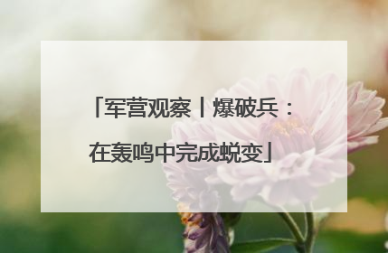 军营观察丨爆破兵：在轰鸣中完成蜕变