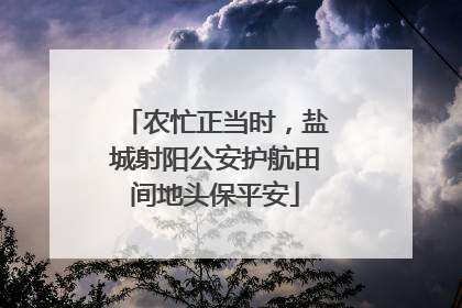 农忙正当时，盐城射阳公安护航田间地头保平安