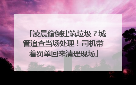 凌晨偷倒建筑垃圾？城管追查当场处理！司机带着罚单回来清理现场